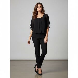 style & co. Black chiffon blouse whimsygoth size 3x NWT